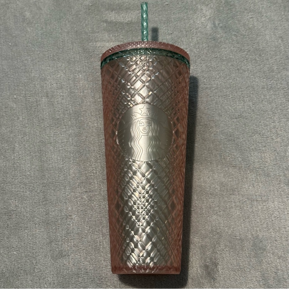 Starbucks Tumbler Light Pink and Green Crystal NWT